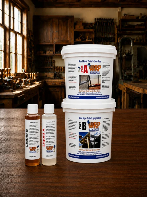 WRP Large Wood Repair Kit for structural wood restoration and long-lasting epoxy repairs.