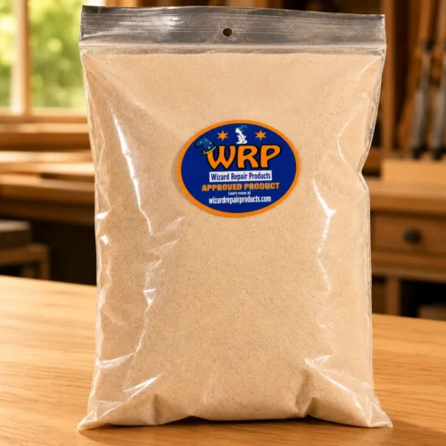 WRP Texture Powder used to match natural wood grain texture and create realistic wood finishes after epoxy repairs.
