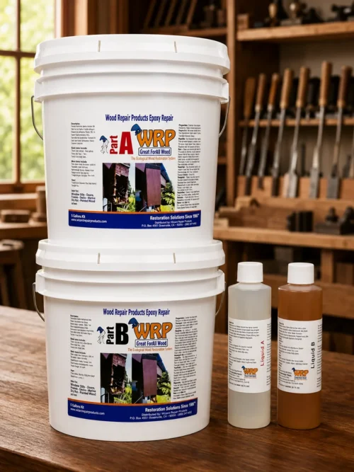 WRP XXXL Wood Repair Kit containing professional epoxy wood repair products for large wood restoration and structural repairs.