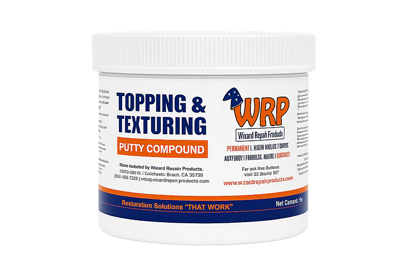 WRP Topping & Texturing Compound used to recreate a smooth, paint-ready wood repair surface