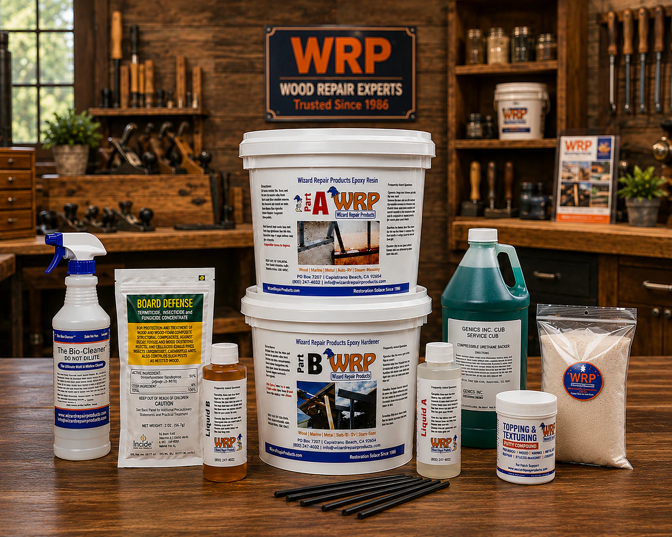 WRP wood repair products used for professional commercial wood restoration projects